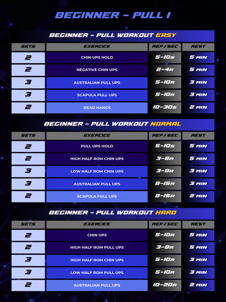 Pull Beginner (Pull Wo - Isolated Wo) | PDF | Strength Training