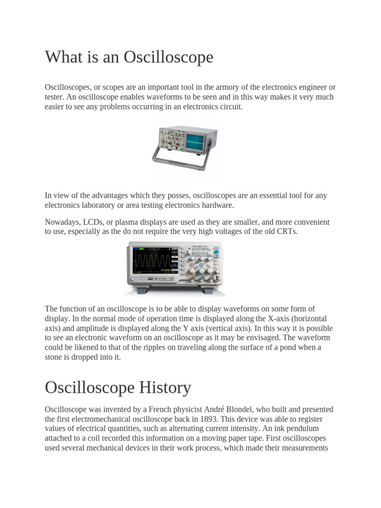Oscilliscpoes | PDF | Amplitude | Telecommunications Engineering