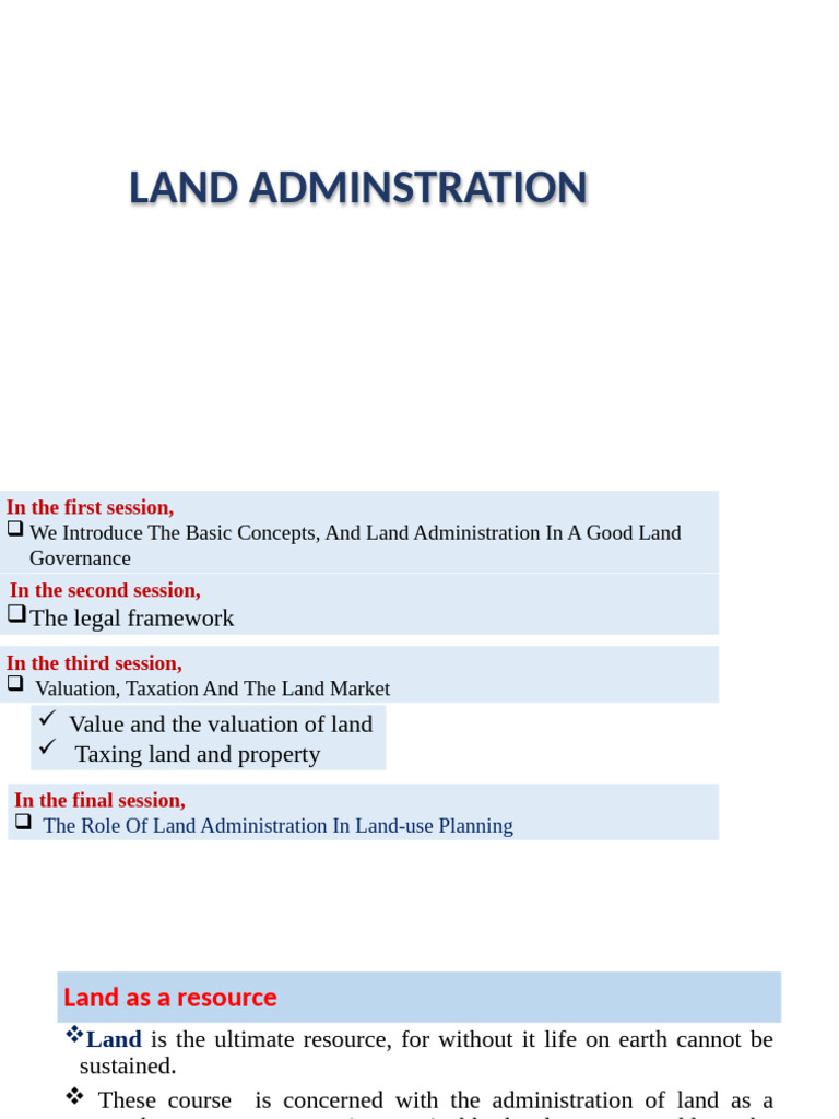Land Adminstration | PDF | Real Estate Appraisal | Taxes