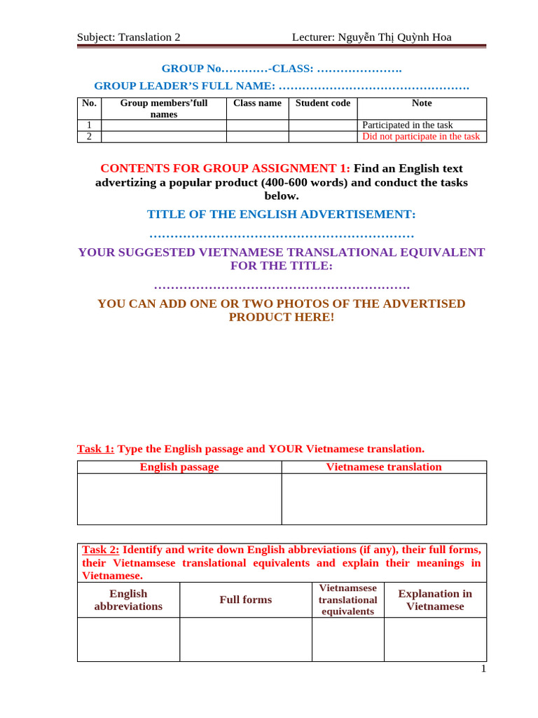English Advertisement Translation Guide | PDF | English Language ...