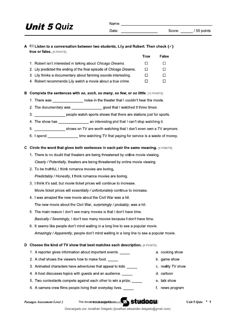 Unit 5 Quiz C1 Passages 2 Third Edition Pdf
