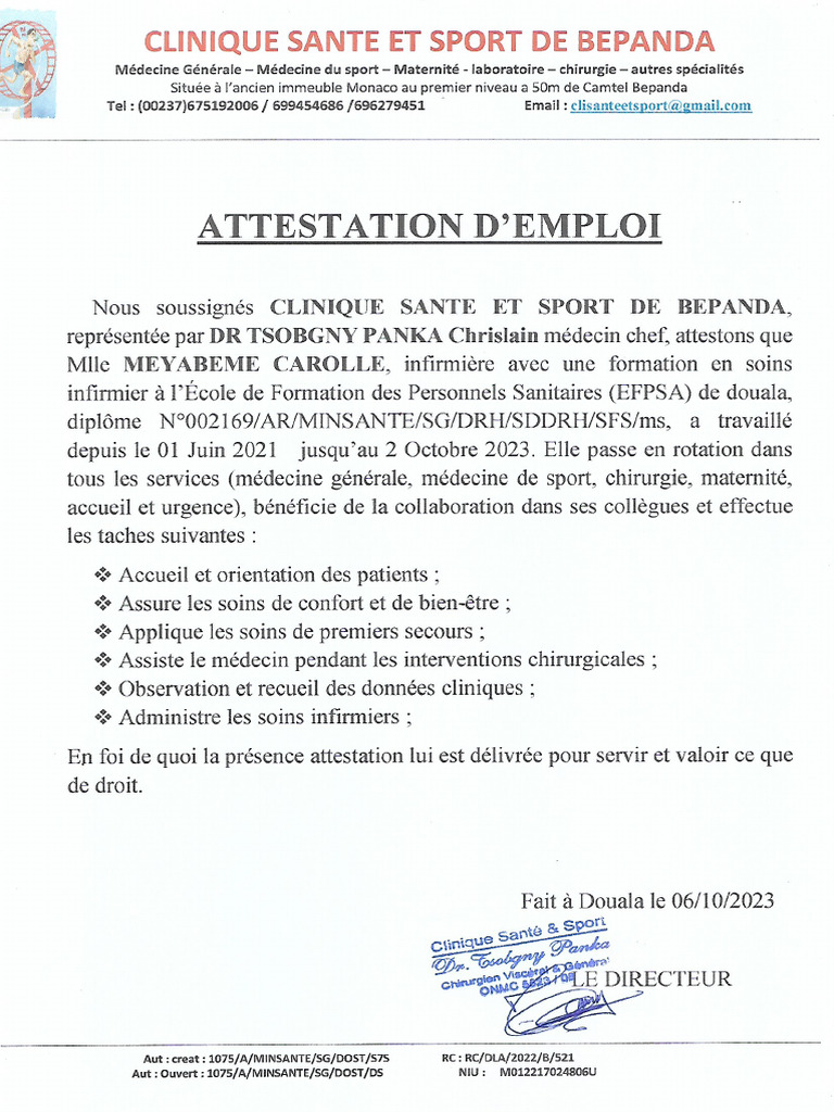 ATTESTATION D'EMPLOI | PDF