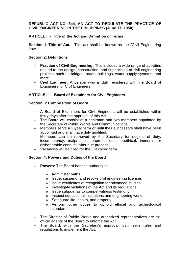 Civil Engineering Law of the Philippines | PDF | Engineer | Civil ...