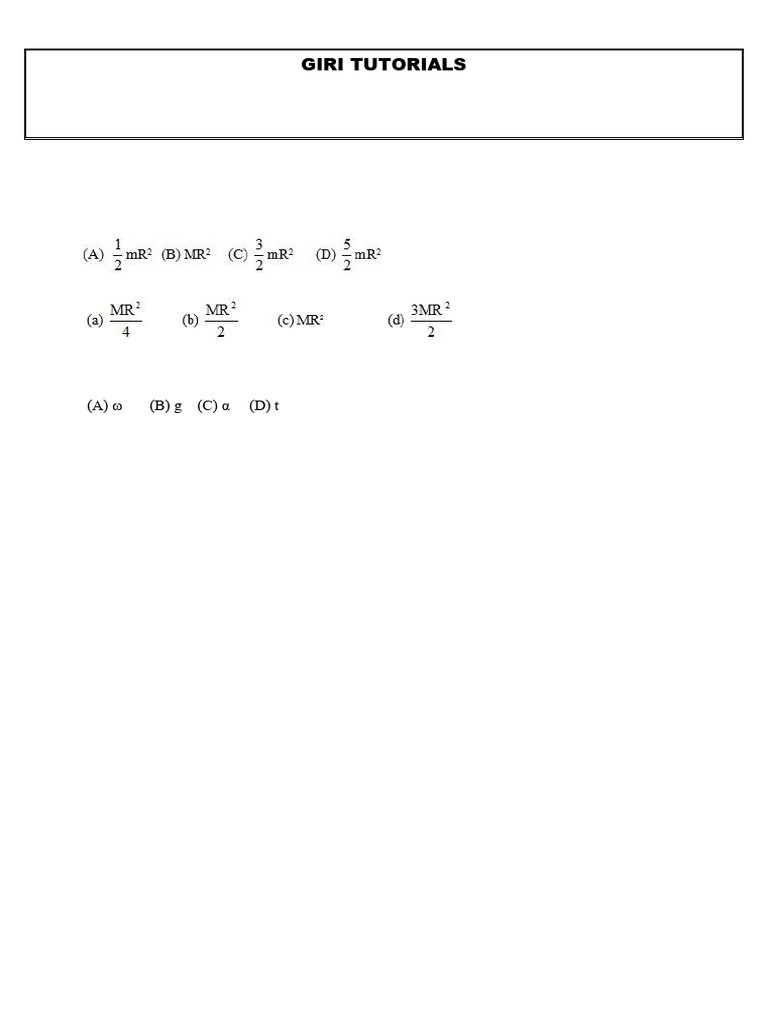 Paper 01 | PDF | Rotation Around A Fixed Axis | Acceleration