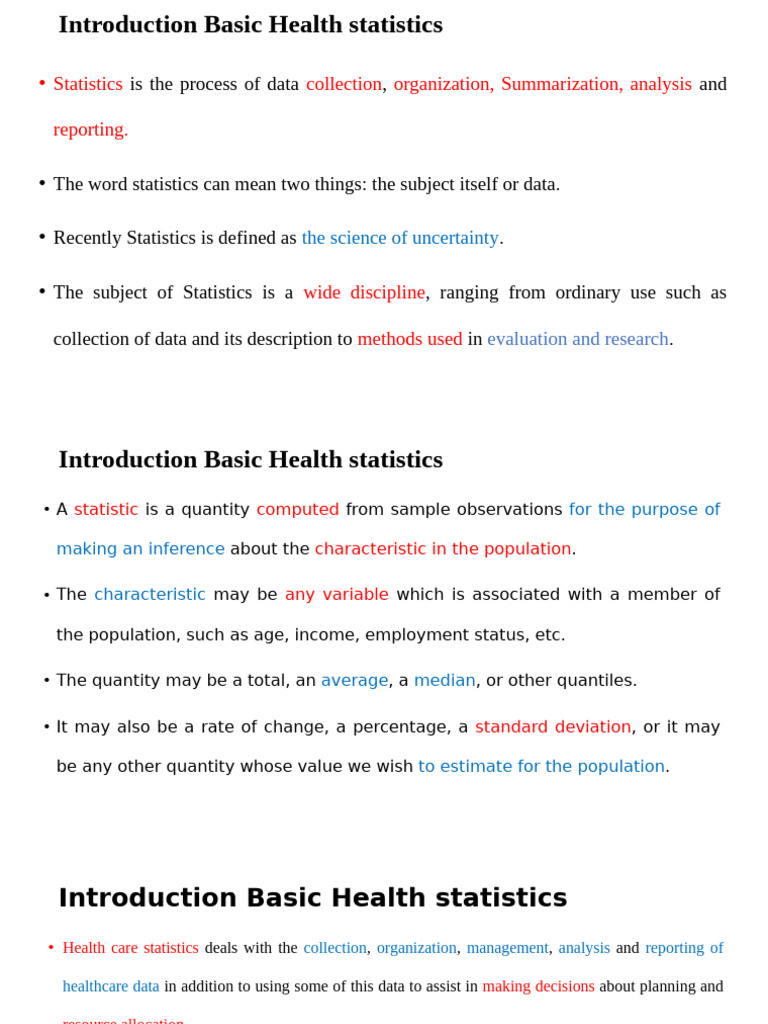 Health Statistics and Survey | PDF | Level Of Measurement | Statistics