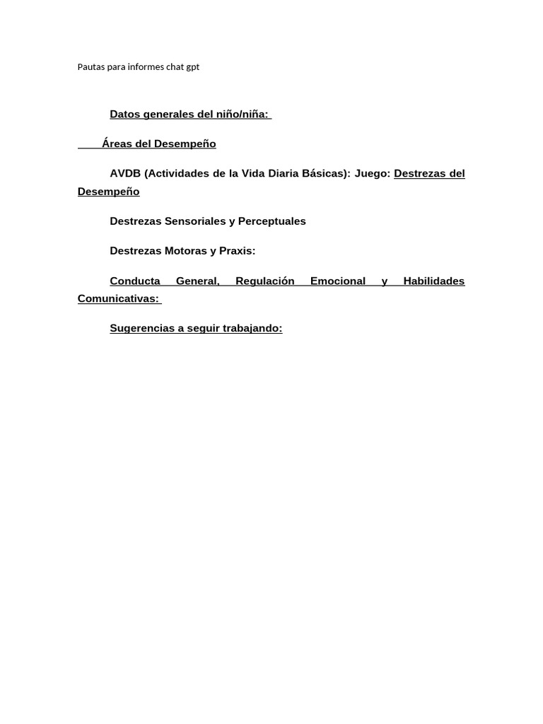 Pautas para Informes Chat GPT | PDF