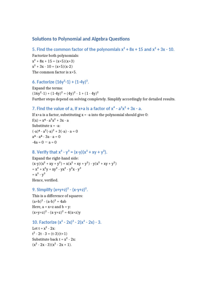 Detailed Solutions To Questions Pdf