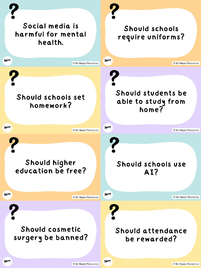 Debate Topics Cards | PDF