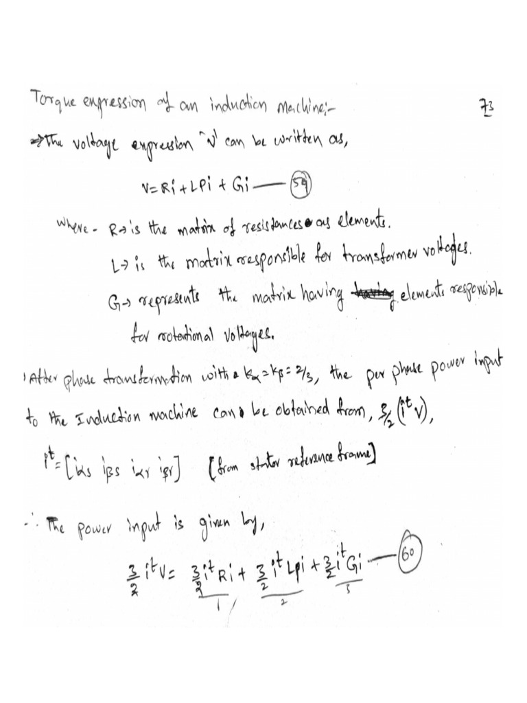 Unit IV+IM+Model+in+State+Space+Form+and+Torque+Exprssion 2 | PDF