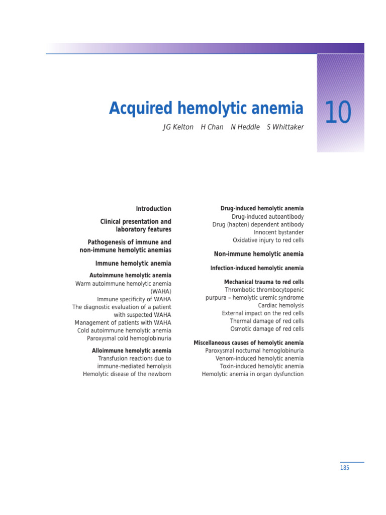 Acquired Hemolytic Anemia Overview | PDF | Immunoglobulin G | Antibody