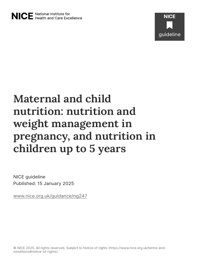 Maternal and Child Nutrition Guidelines | PDF | Pregnancy | Breastfeeding