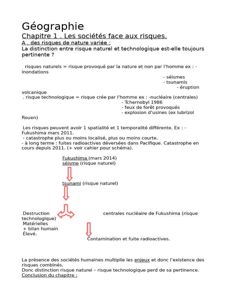 Risques géographiques et technologiques | PDF | Sciences de la terre ...