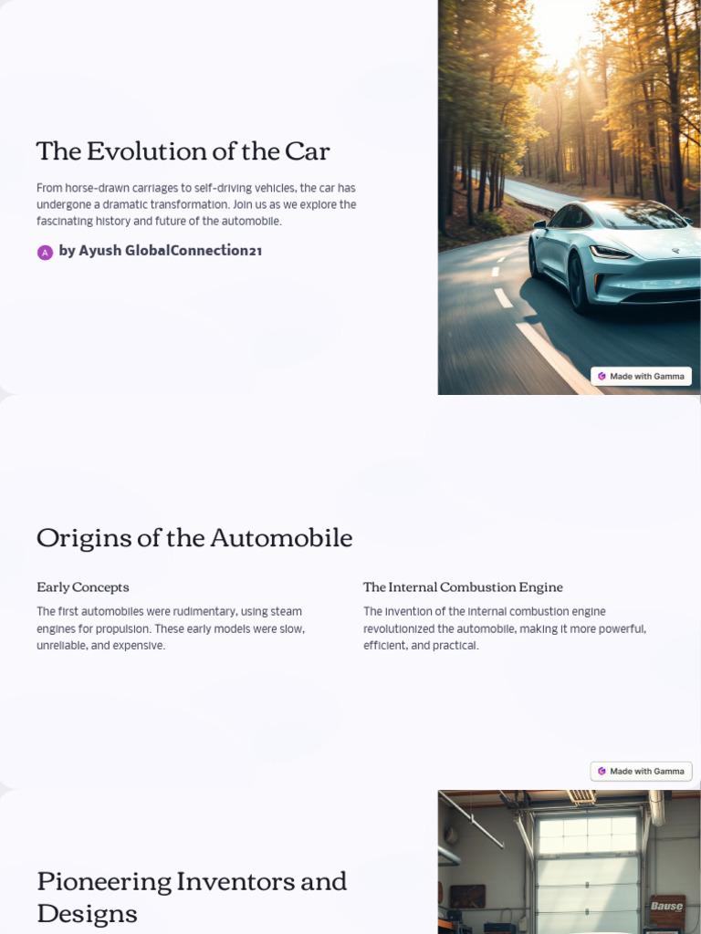 Evolution of the Automobile History | PDF | Car | Electric Vehicle