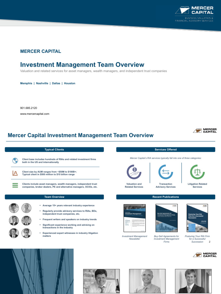 Mercer Capital Investment Management Overview | PDF | Valuation ...