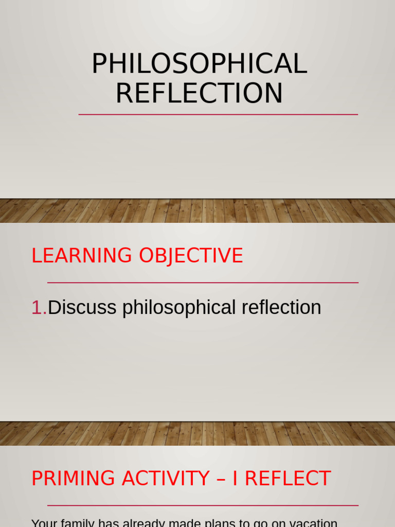 Philosophical Reflection Guide | PDF