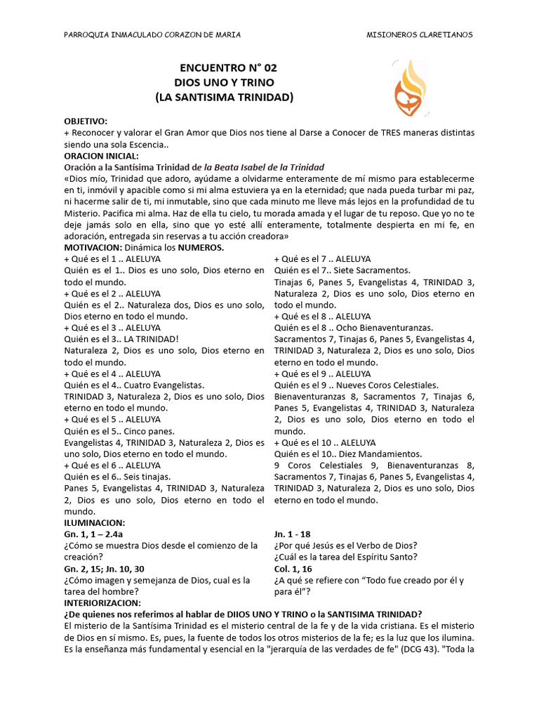 Dios Uno y Trino: La Santísima Trinidad | PDF | Trinidad | espíritu Santo