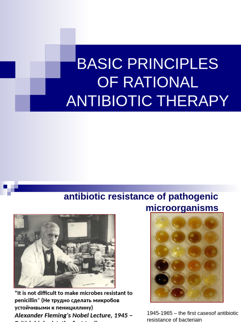 Basic Principles of Rational Antibiotic T | PDF | Antimicrobial ...