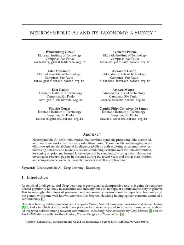 Neurosymbolic ai and its taxonomy a survey pdf intelligence ai