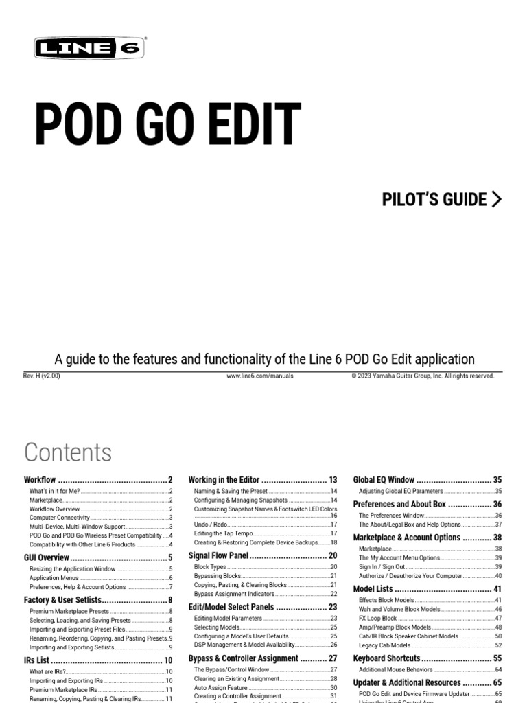 POD Go Edit - Pilots Guide v2.0 - English | PDF
