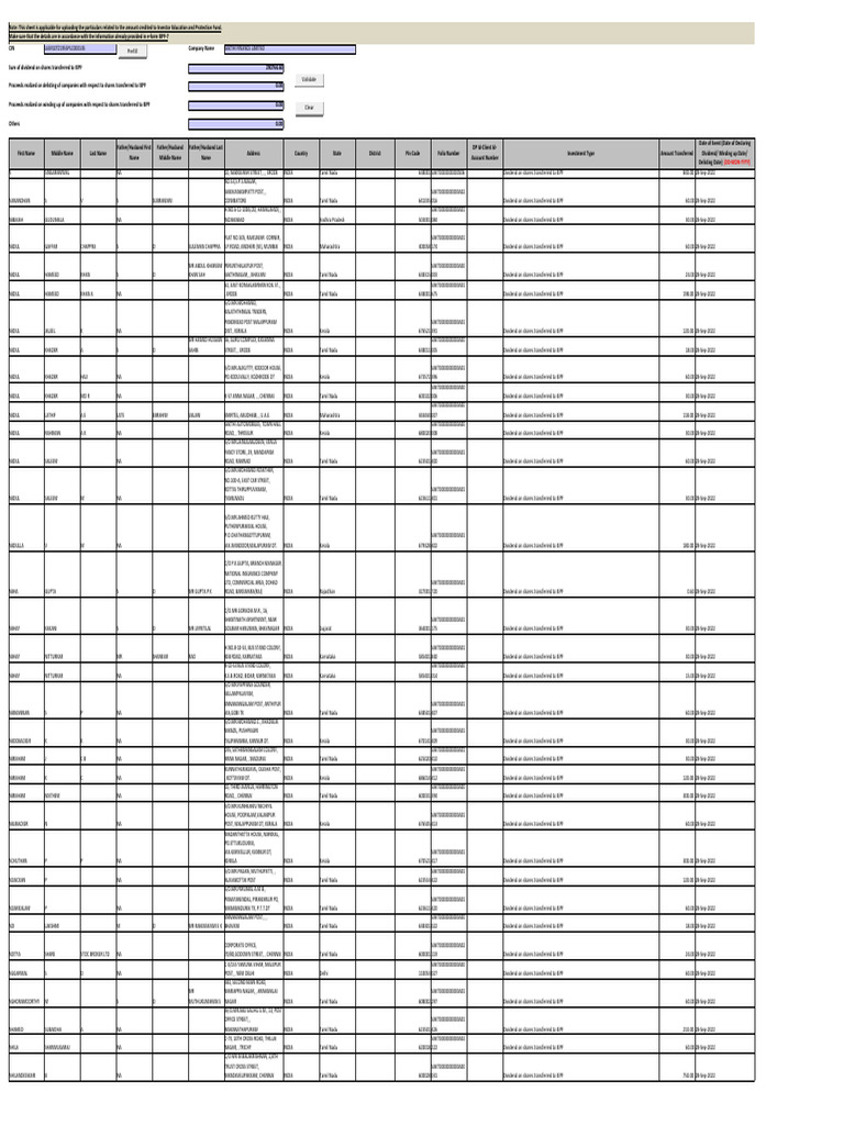 SFL Form IEPF 7 List of Holders March 2022 | PDF | Tamil Nadu | Stock ...