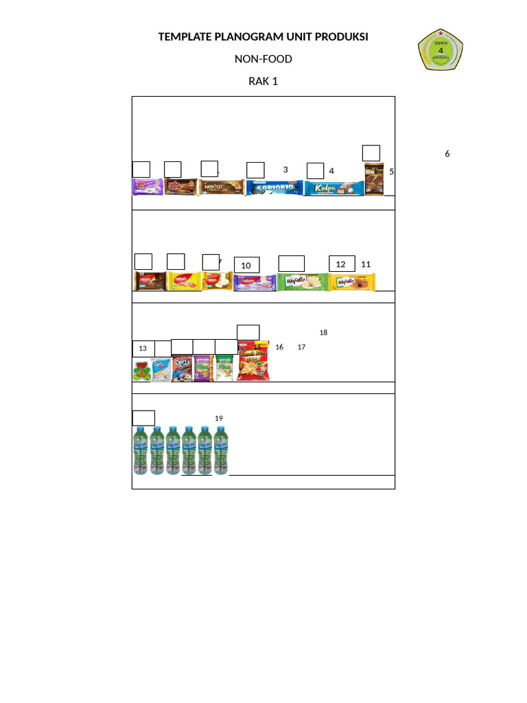 Template Planogram Unit Produksi Rak 1 | PDF