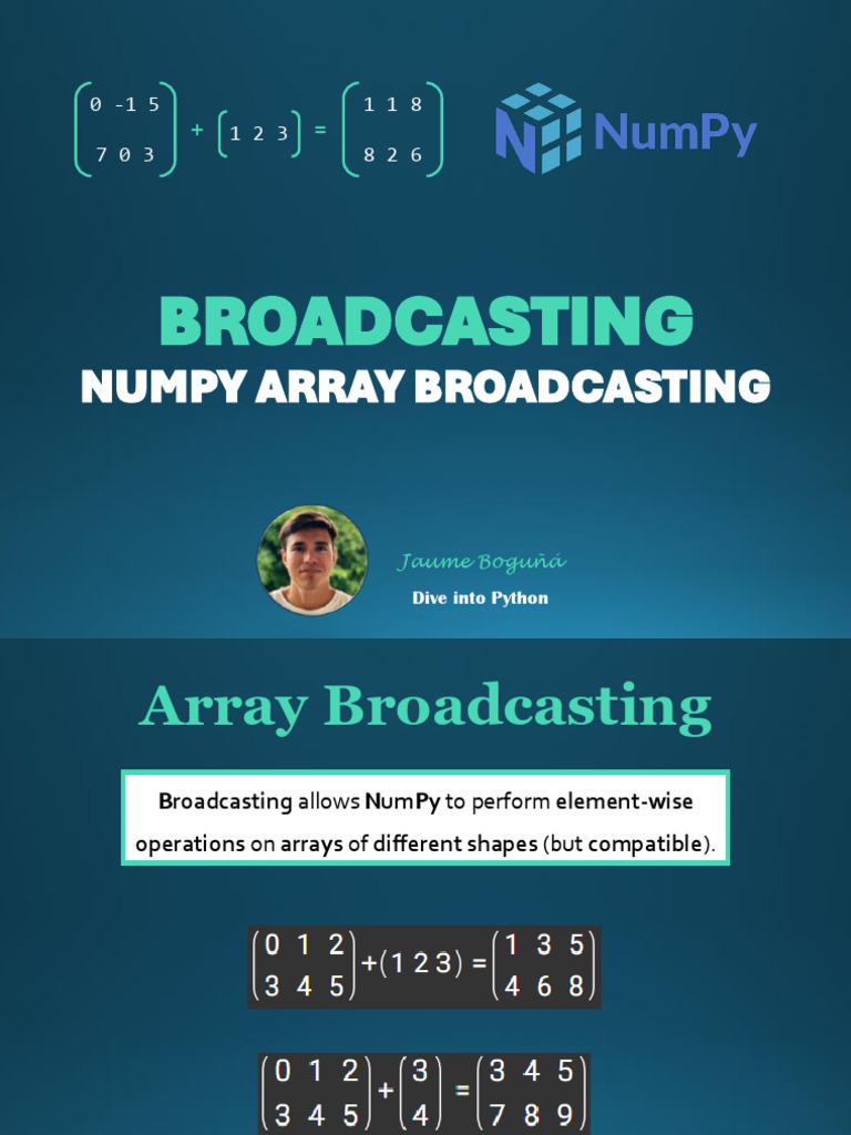 Numpy Array Broadcasting | PDF | Linear Algebra