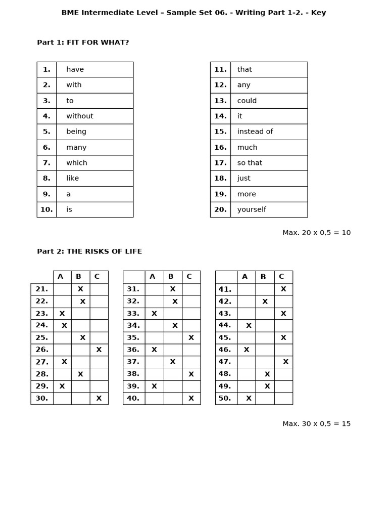 BME Intermediate Writing Sample 06 | PDF