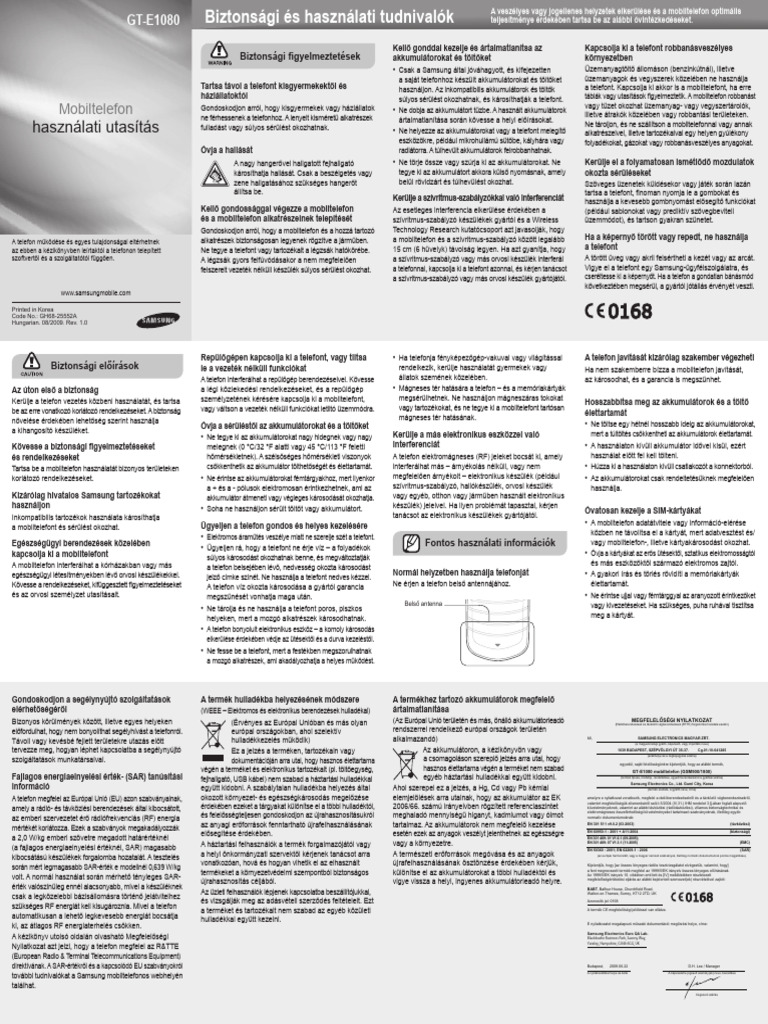 samsung_gt_e1080_haszn_utmuta_magyar | PDF
