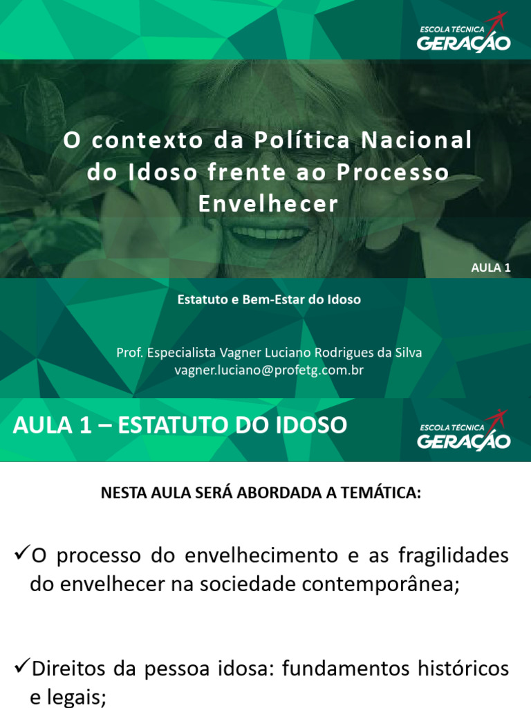 Envelhecimento e Bem-Estar do Idoso | PDF | Envelhecimento | Terceira idade