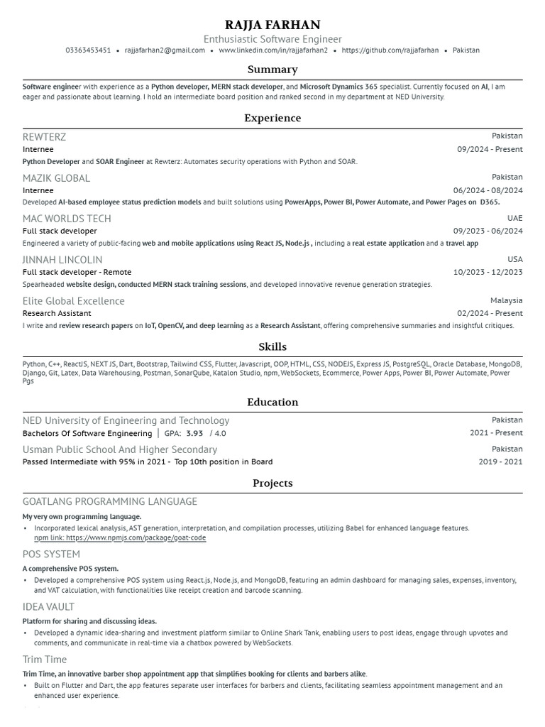 Rajja's Resume | PDF | Point Of Sale | Software Development