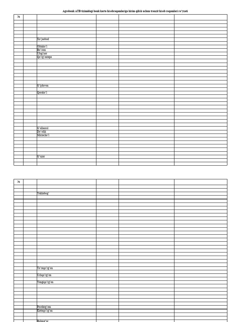 Agrobank Transit Account List | PDF