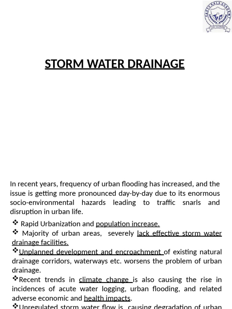 Storm Water Drainage | PDF | Stormwater | Sanitary Sewer