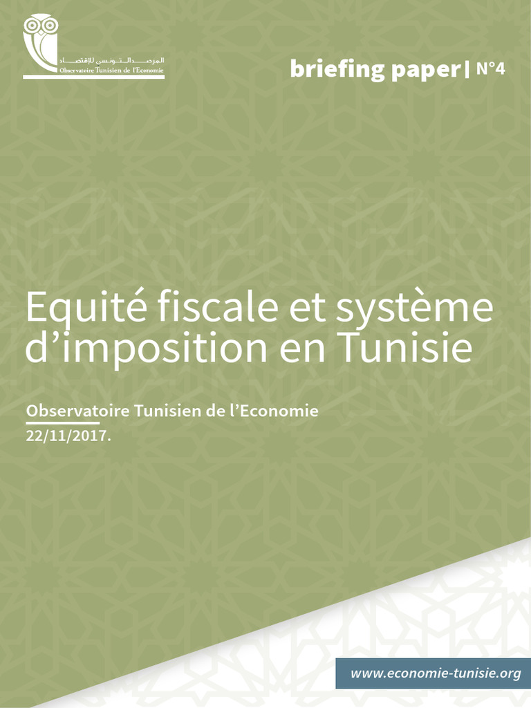 Équité fiscale en Tunisie : enjeux et réformes | PDF | Impôts | Impôt ...