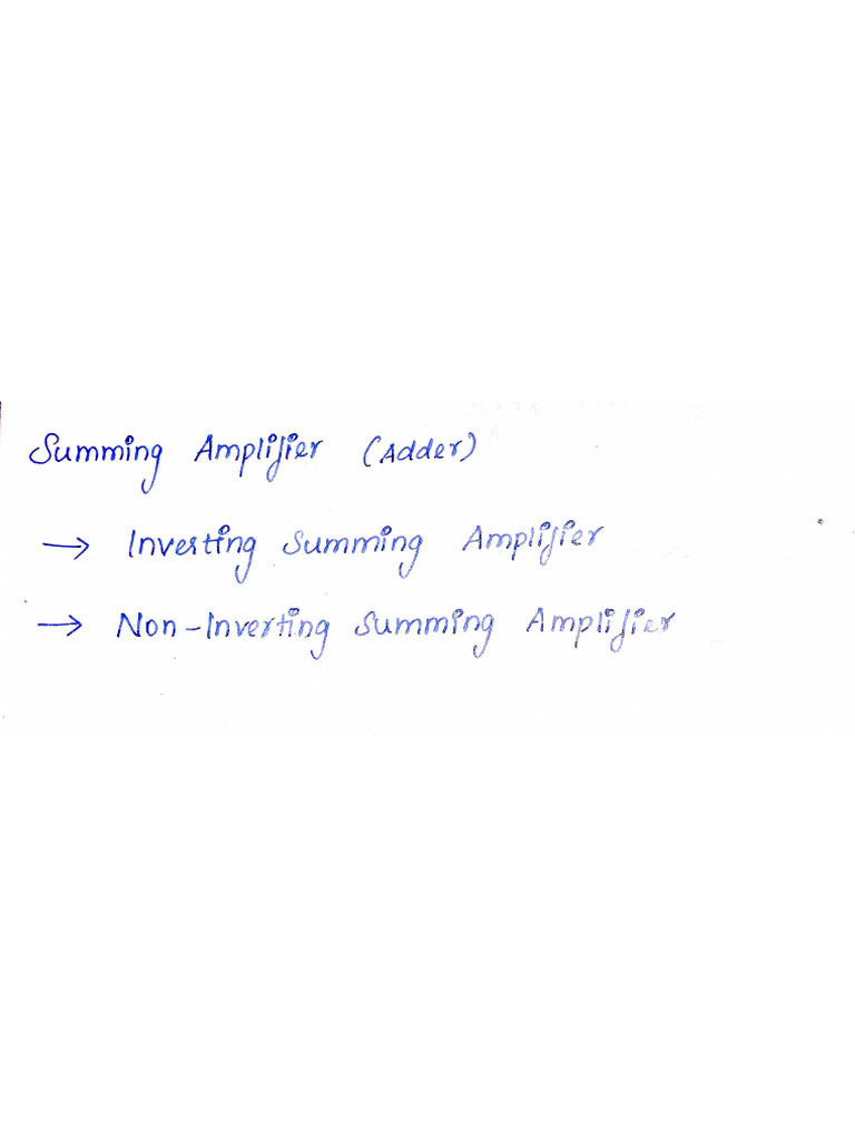Summing Amplifier | PDF