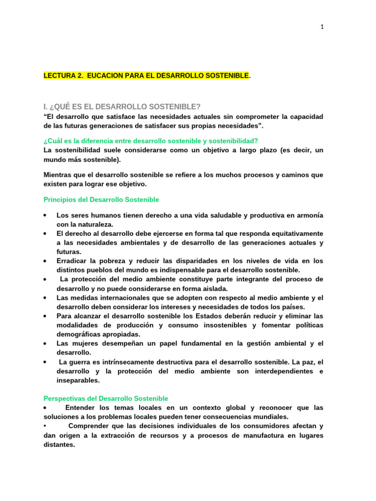 Educación para el Desarrollo Sostenible | PDF | Sustentabilidad ...