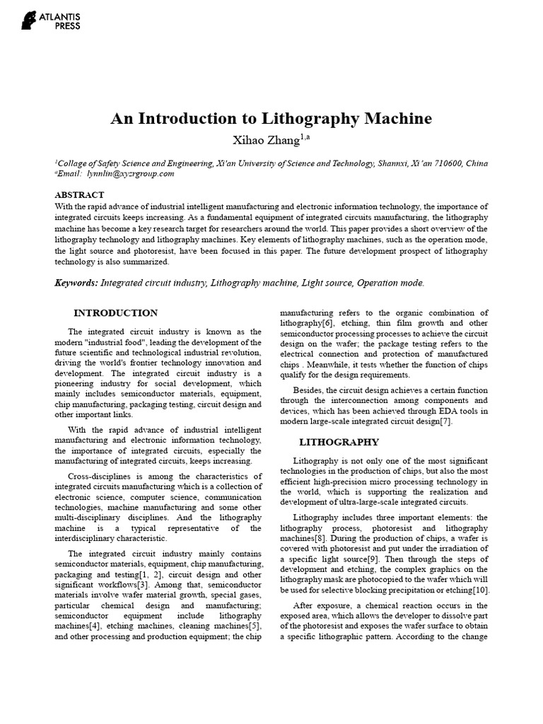 Overview of Lithography Machines | PDF | Photolithography | Integrated ...