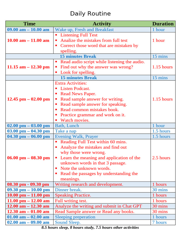 Life Routine | PDF