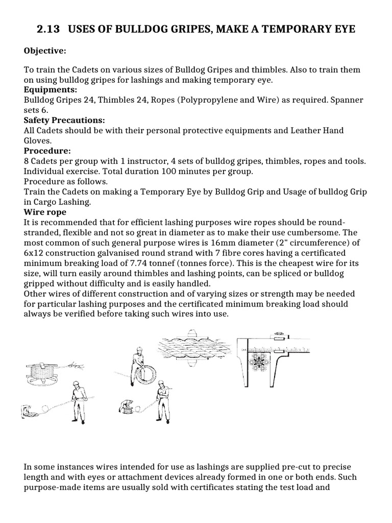 Bulldog Gripes: Temporary Eye Training | PDF | Rope | Wire