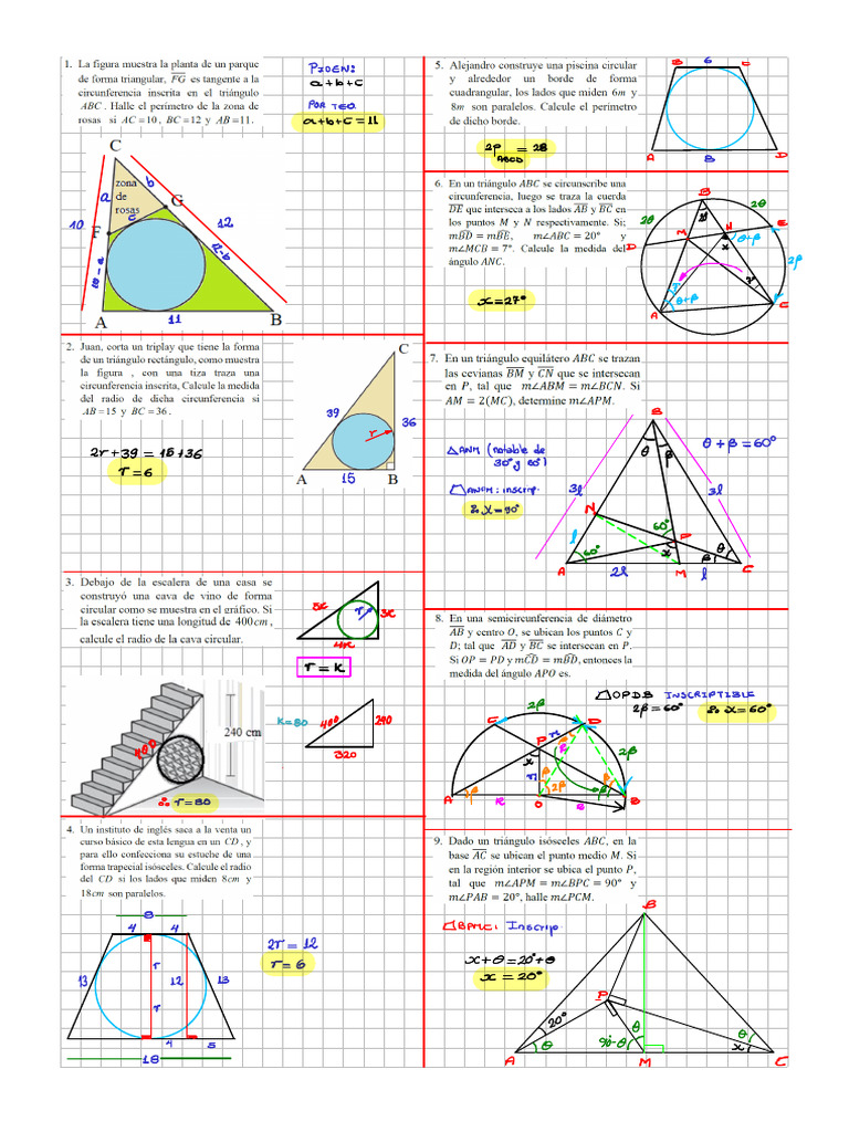 Semana 05 (Figuras Inscritas y Circunscritas) | PDF