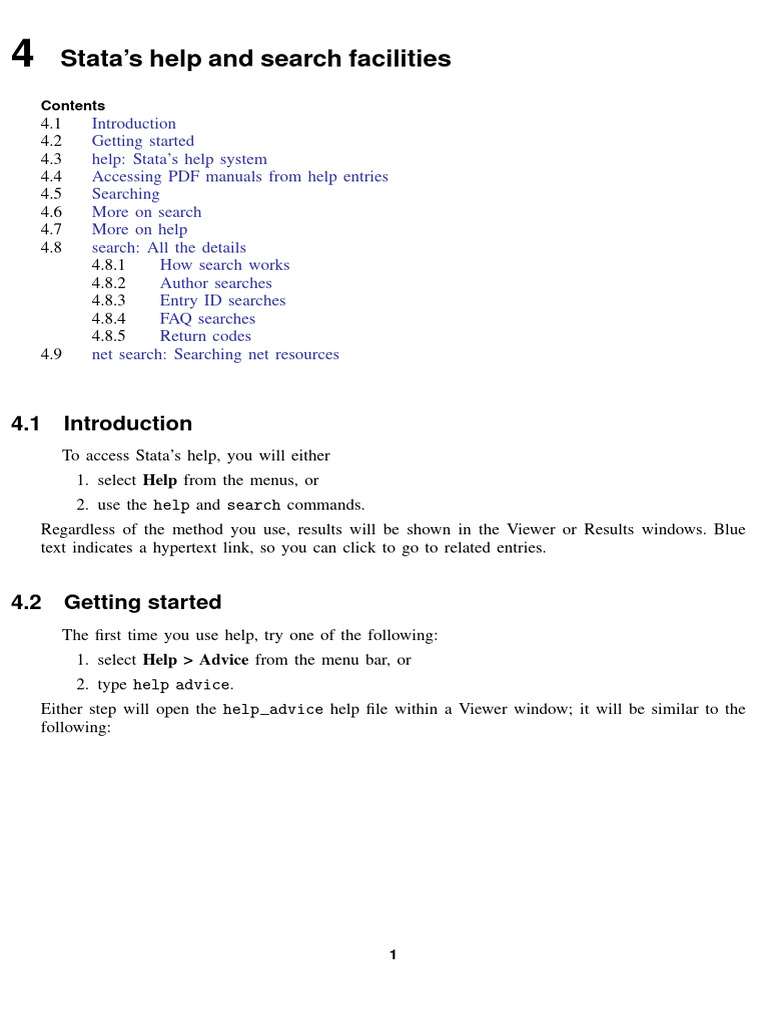 Stata Help and Search Guide | PDF