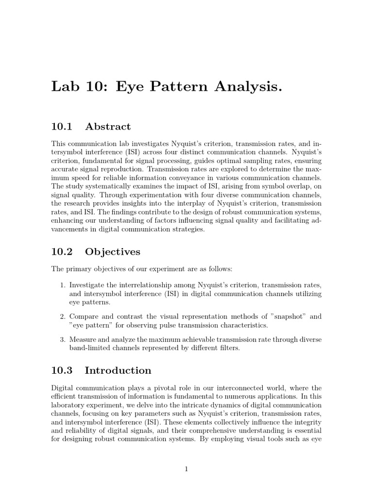 Eye Pattern Analysis in Digital Communication | PDF | Bandwidth (Signal ...
