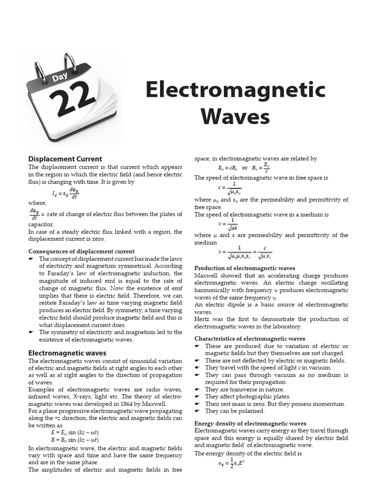 Chap8 Electromagnetic Waves | PDF | Electromagnetic Radiation | Waves