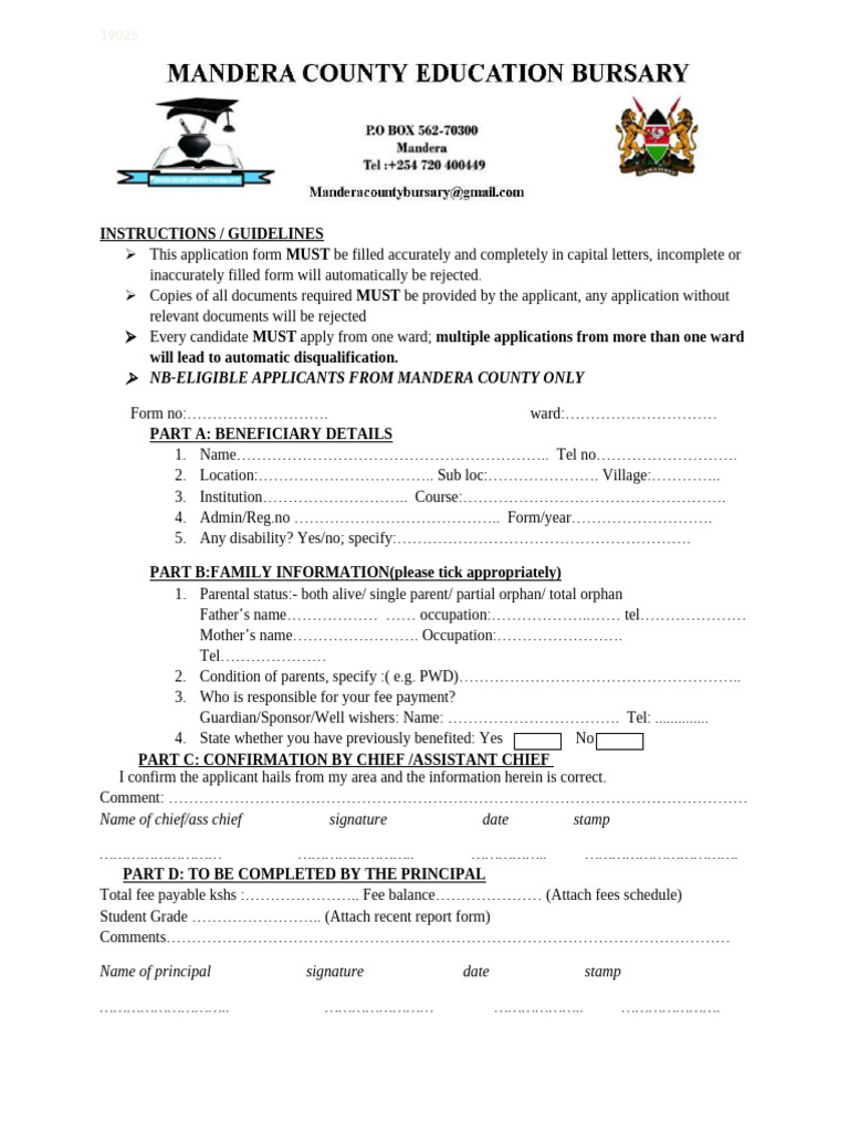 Nakuru County Bursary Application 2025 | PDF