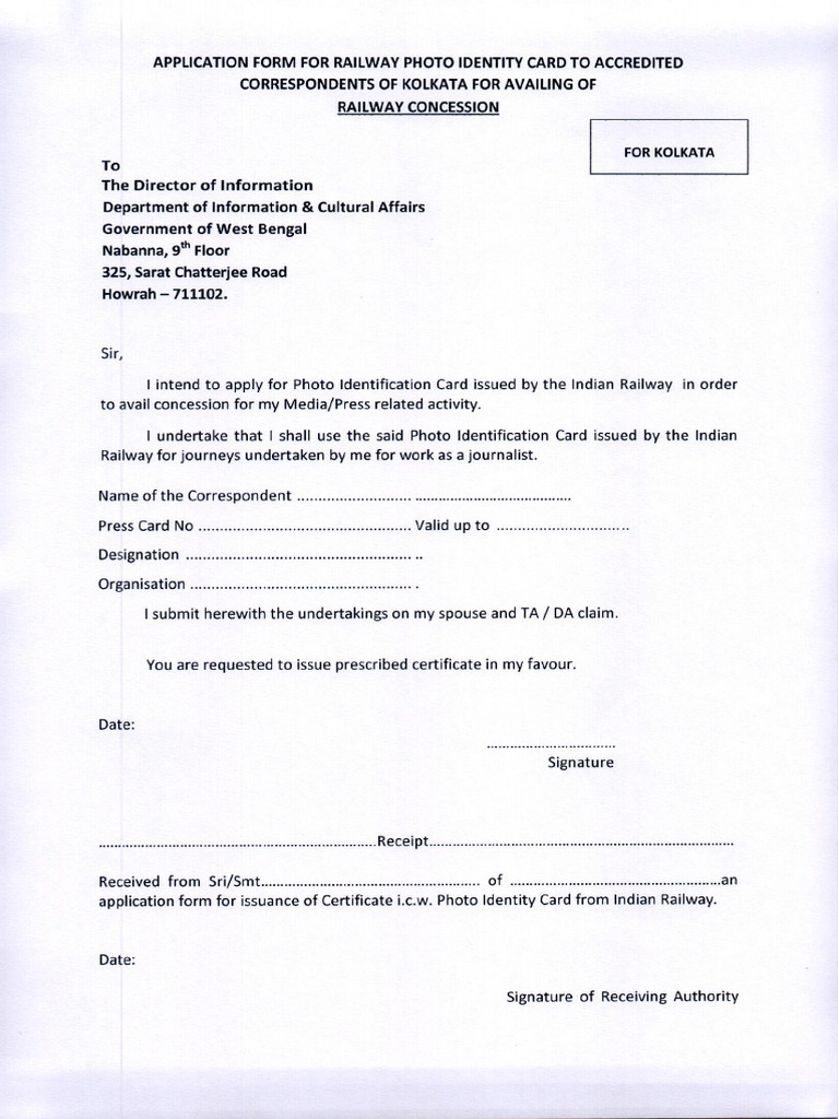 Railway Concessions Kolkata | PDF