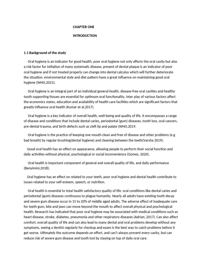 Oral Hygiene Awareness in Youth Study | PDF | Oral Hygiene | Periodontology