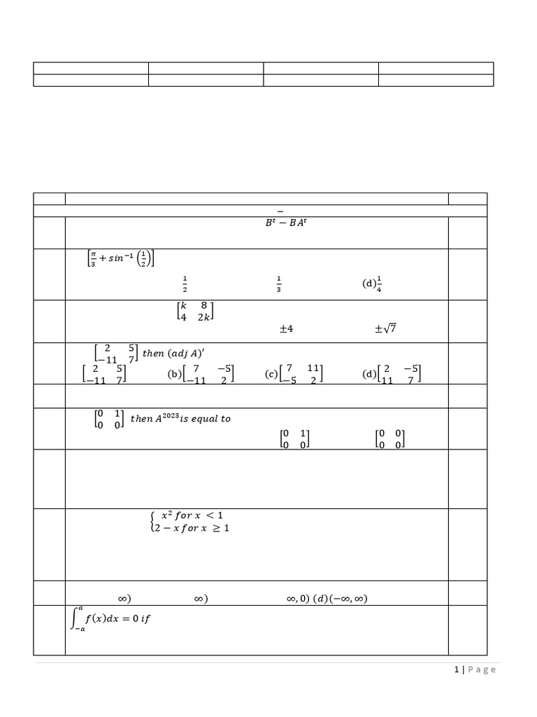 Class 12 Maths Sample Paper 2024-25 | PDF | Fuel Economy In Automobiles ...