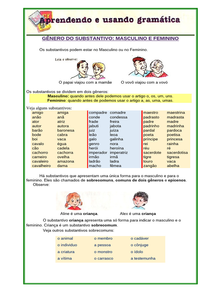 Gênero e Número dos Substantivos | PDF