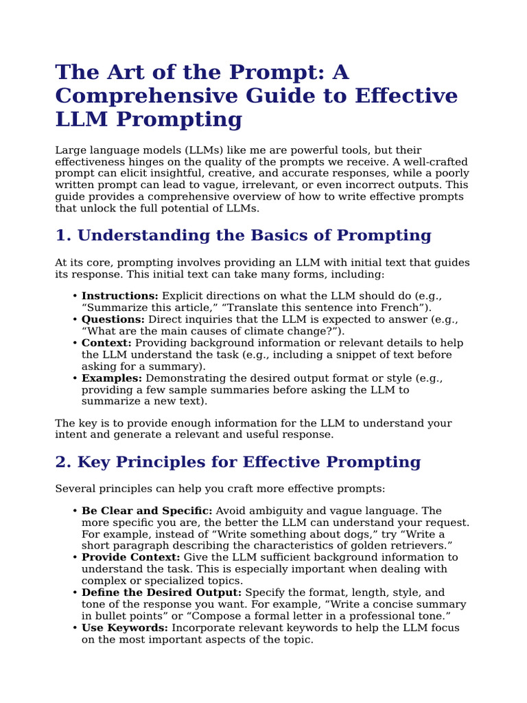Mastering LLM Prompting Techniques | PDF | Cognitive Science | Learning