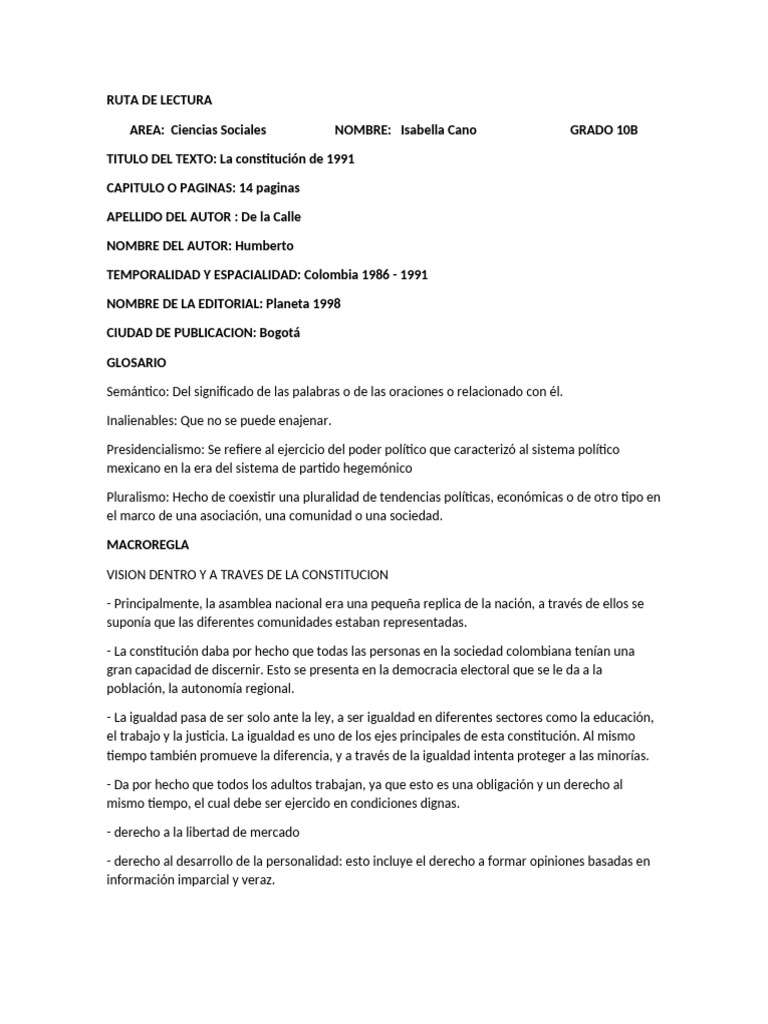 Impacto de la Constitución de 1991 en Colombia | PDF | Democracia ...