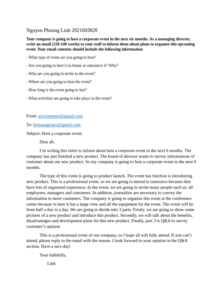 Unit 1 - Host Corporate Event | PDF